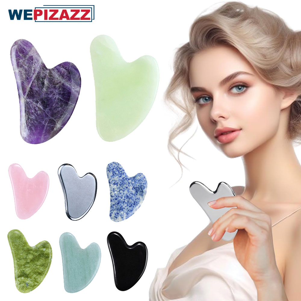 Gua Sha Tool Rose Quartz - Gua Sha Herramientas faciales Piedra para