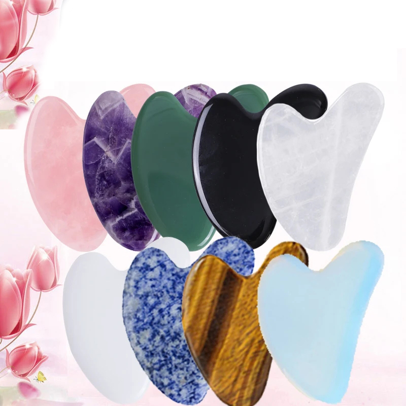 Gua Sha Tool Rose Quartz - Juego de Jade Natural Gua Sha