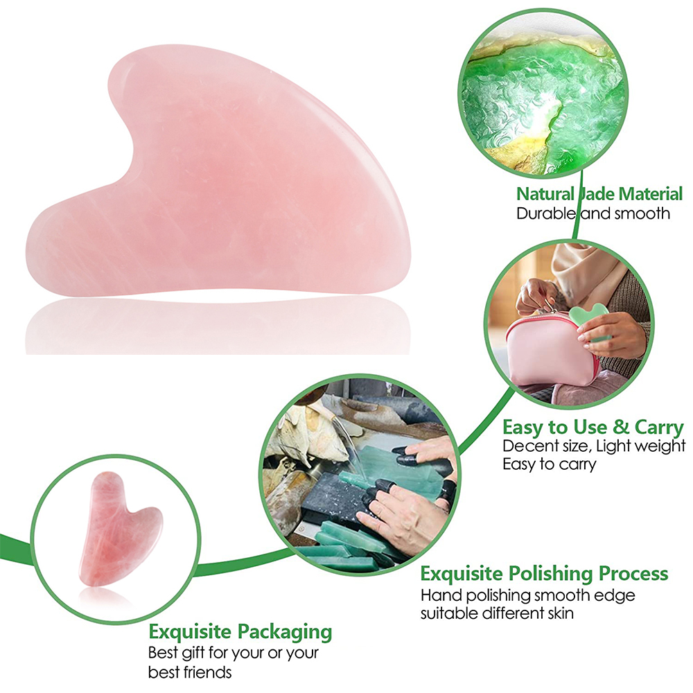 Gua Sha Herramientas faciales  - Gua Sha Tool Rose Quartz reseña y precio