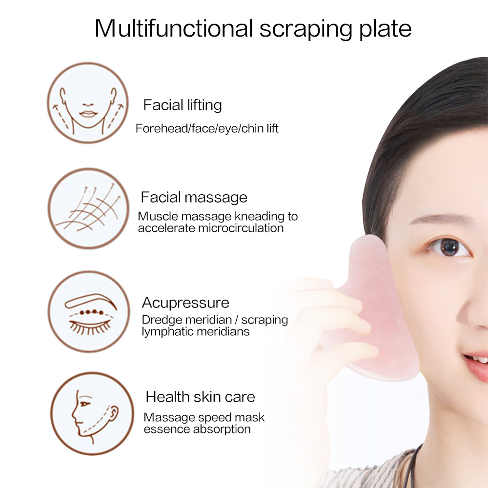 Gua Sha Herramientas faciales  - Gua Sha Tool Rose Quartz reseña y precio