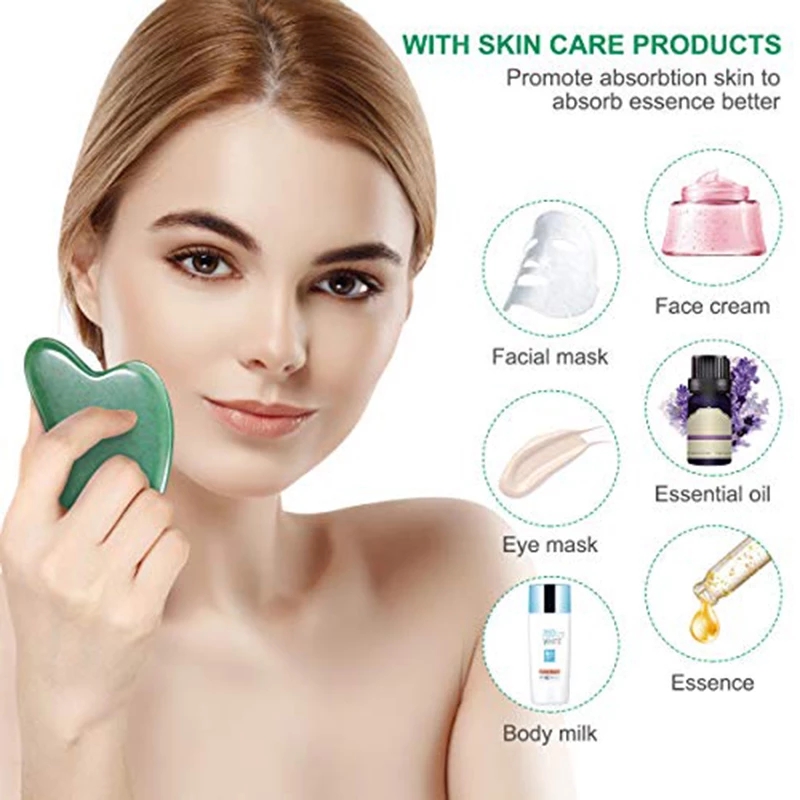 Juego de Jade Natural Gua Sha  - Gua Sha Tool Rose Quartz reseña y precio